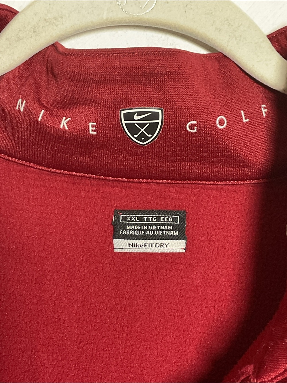 Nike Golf Fit Dry 1/4 Zip Pullover Mens XXL Maroon Burgundy Charcoal Colorblock - Picture 6 of 13